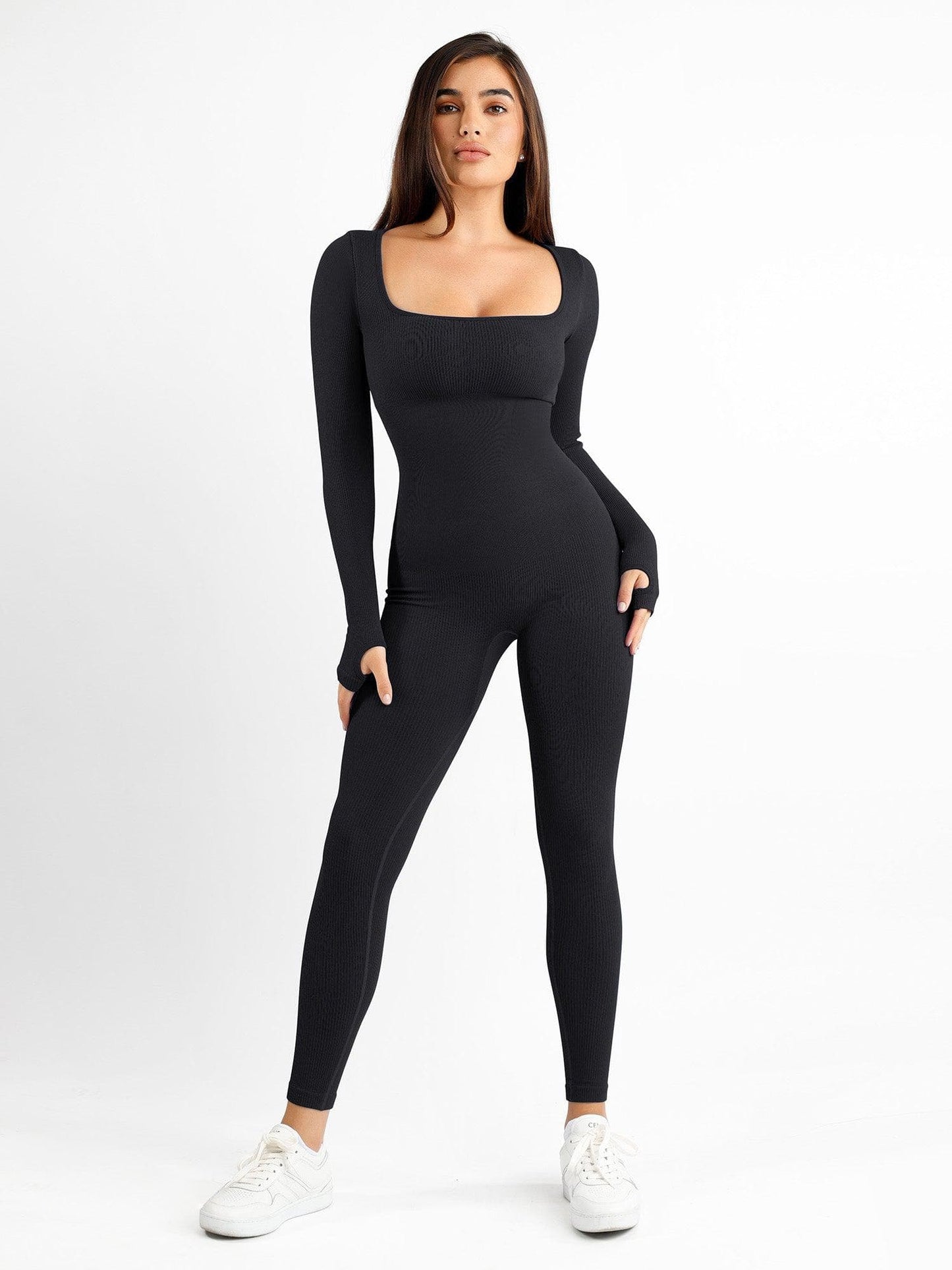 Seamless Smoothing Jumpsuit – Built-In Shapewear + Bra Support