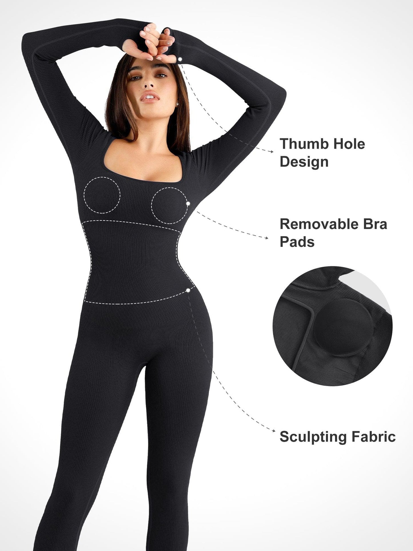 Seamless Smoothing Jumpsuit – Built-In Shapewear + Bra Support