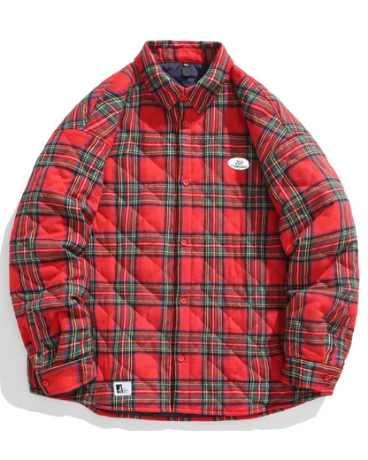 Vintage bomulljacka med vaddering för elegant retrostil