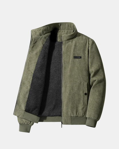 Vadderad konstläderjacka med cypressmönster i elegant och varm stil