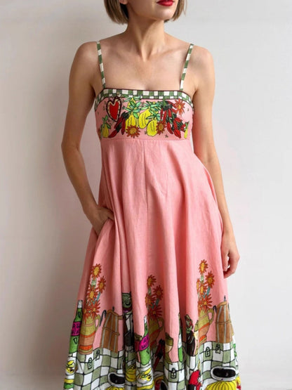 Beauty Linen Print Dress