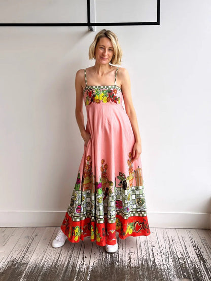 Beauty Linen Print Dress