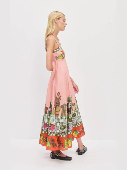 Beauty Linen Print Dress