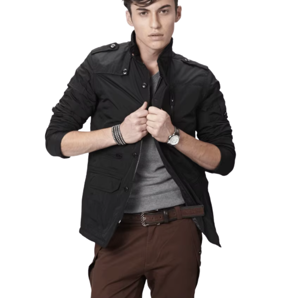 Vindjacka utan krag med ångbad och stilfull design