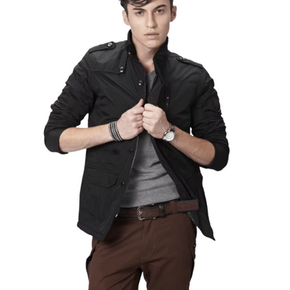 Vindjacka utan krag med ångbad och stilfull design