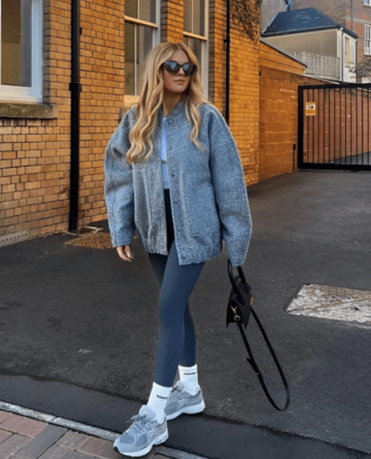 Black Wool Coat for Women, Oversized Wool Blend Jacket with Dropped Shoulders, Warm Winter Outerwear