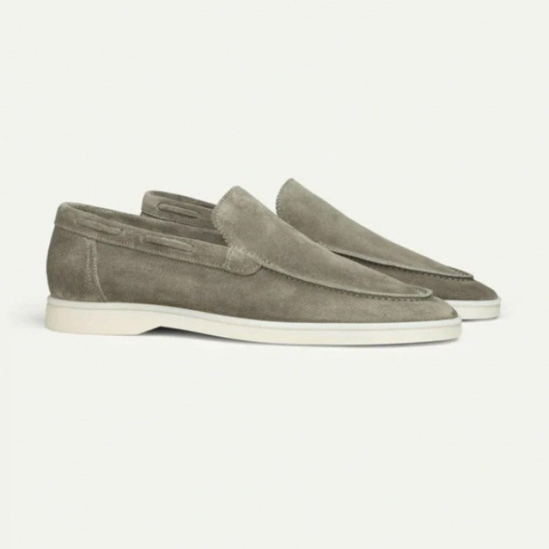 Brown Suede Loafers for Men - Comfortable Slip-On Moc Toe Loafer Shoes