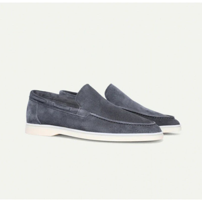 Brown Suede Loafers for Men - Comfortable Slip-On Moc Toe Loafer Shoes