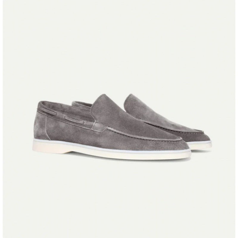 Brown Suede Loafers for Men - Comfortable Slip-On Moc Toe Loafer Shoes