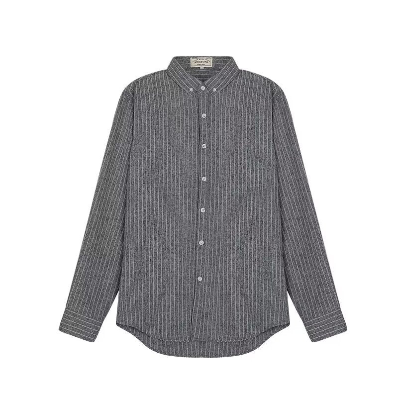 Men's Dress Shirt with Classic Stripe Design – Modern Fit, Structured Point Collar, Versatile Style for Casual and Formal Wear