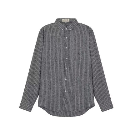 Men's Dress Shirt with Classic Stripe Design – Modern Fit, Structured Point Collar, Versatile Style for Casual and Formal Wear