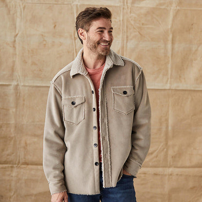 Ridgeline Sherpa Shirt Jacket with Soft Fleece Lining – Heavyweight Outer Shell for Comfort and Warmth