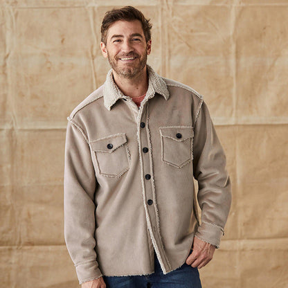 Ridgeline Sherpa Shirt Jacket with Soft Fleece Lining – Heavyweight Outer Shell for Comfort and Warmth
