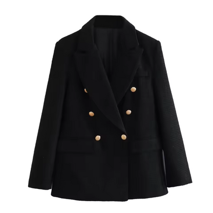 Tailored Long-Sleeve Notched Collar Blazer for Women – Versatile Day-to-Evening Wear, Structured Fit, Layering Friendly