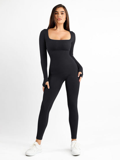 Seamless Smoothing Jumpsuit – Built-In Shapewear + Bra Support