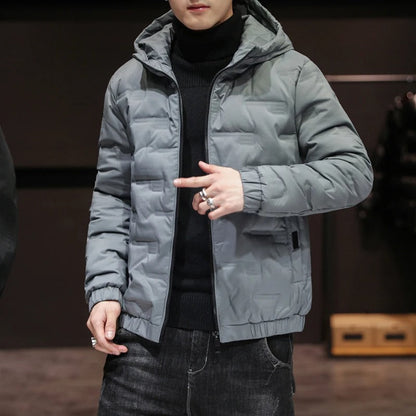 Stilfull herremperjal med värmande dunjacka