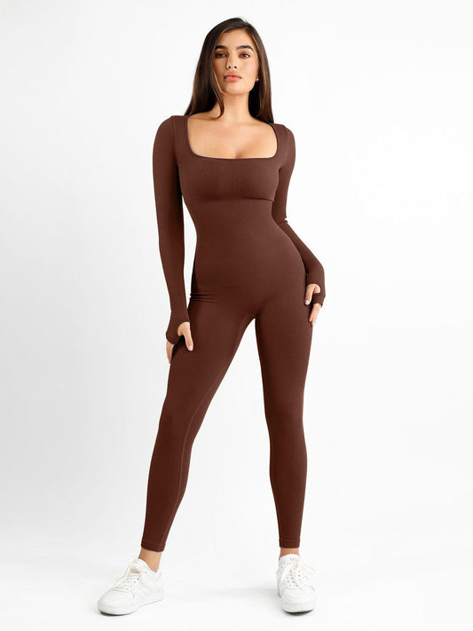 Seamless Smoothing Jumpsuit – Built-In Shapewear + Bra Support